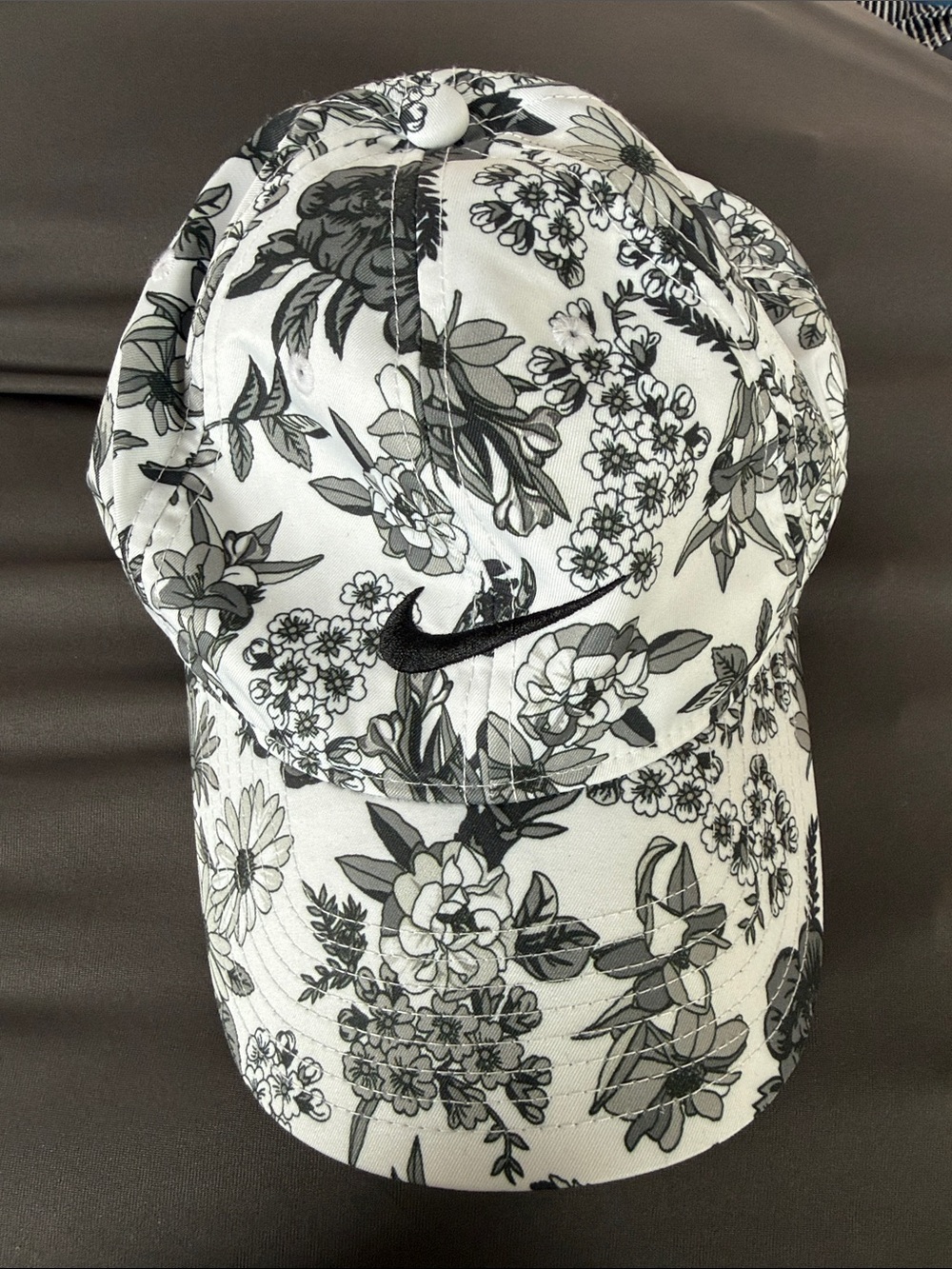 Nike Black & White Floral Baseball Hat